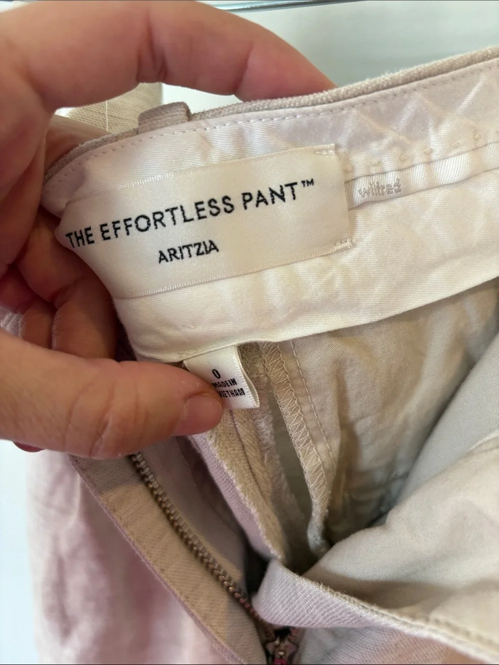 Aritzia Effortless Linen Wide Leg Pant in Tan-Taupe Sz XS short